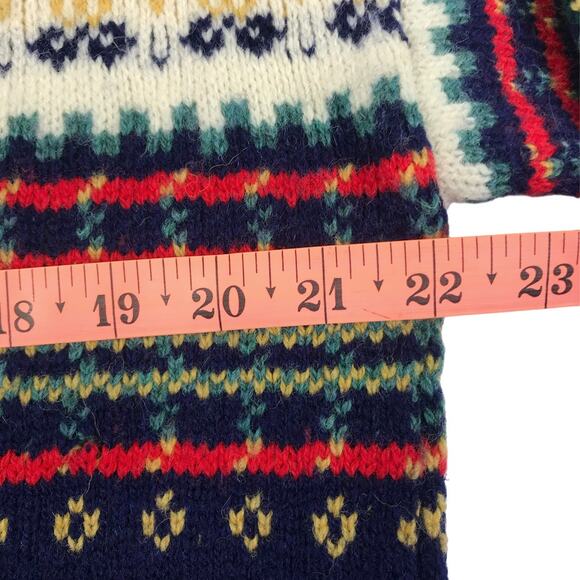 EDINBURGH Lambswool Cardigan Sz M VTG 80's Oversize Holiday Cozy Made Scotland - Picture 12 of 13